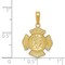 14K Gold St Florian Badge Charm FD Firefighter Pendant Jewerly 23mm x 17mm